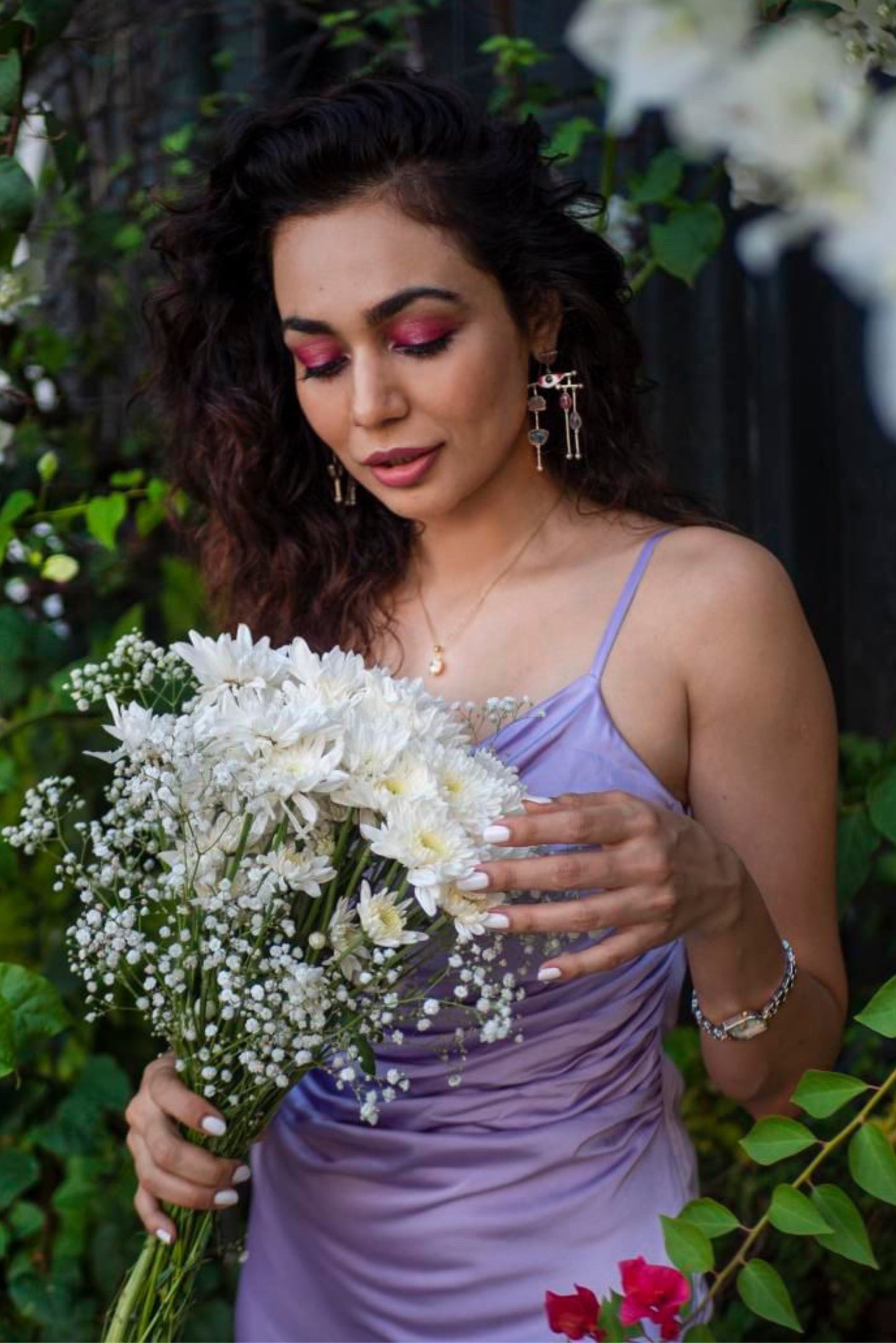 Lavender Elegance Cowl Midi Dress