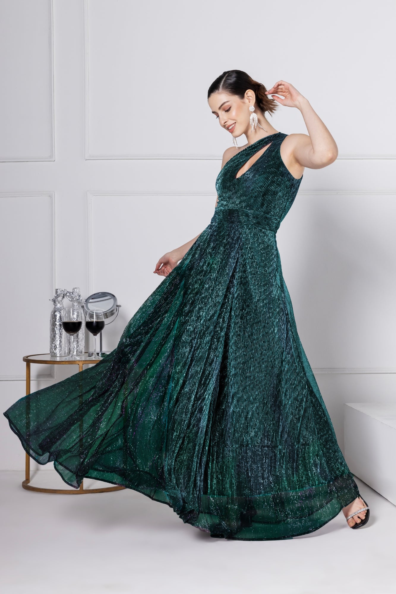 maxi dress for gala Sapphire Teal Gala Maxi Dress – JULO