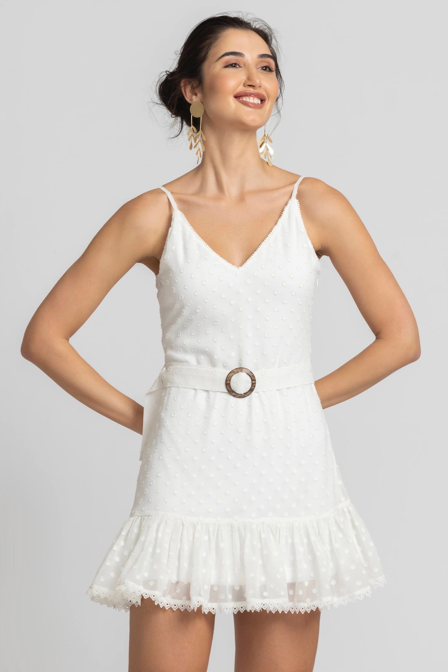 Snowflake White Mini dress