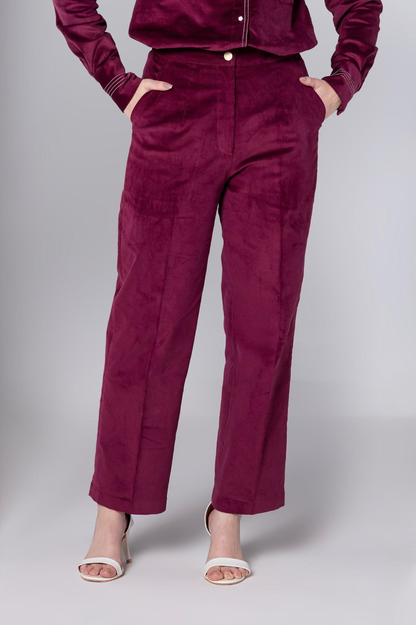 Bordeaux Corduroy Trousers
