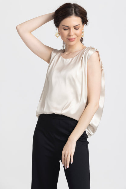 Creamy Pleated Top