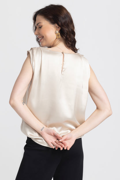 Creamy Pleated Top