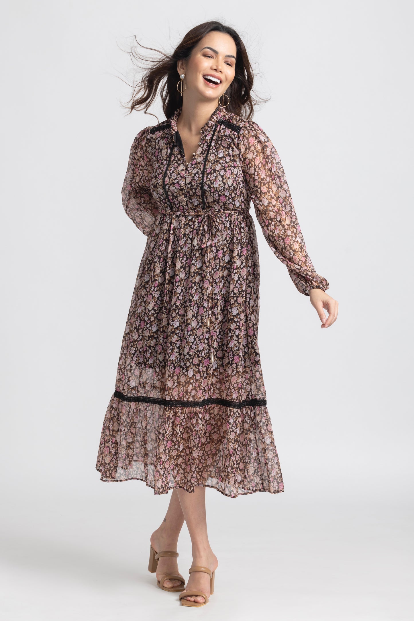 Cocoa Blossom Midi Dress