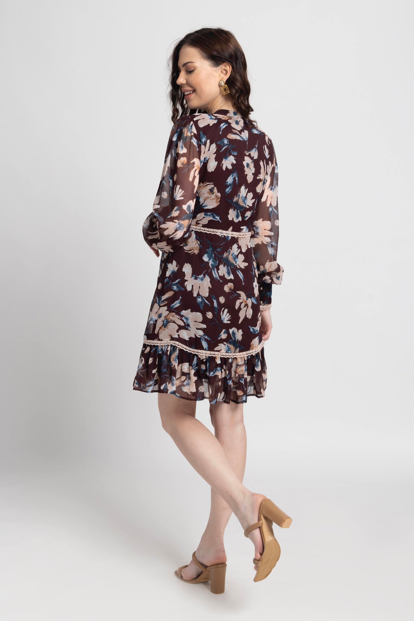 Russet Bloom Mini Dress