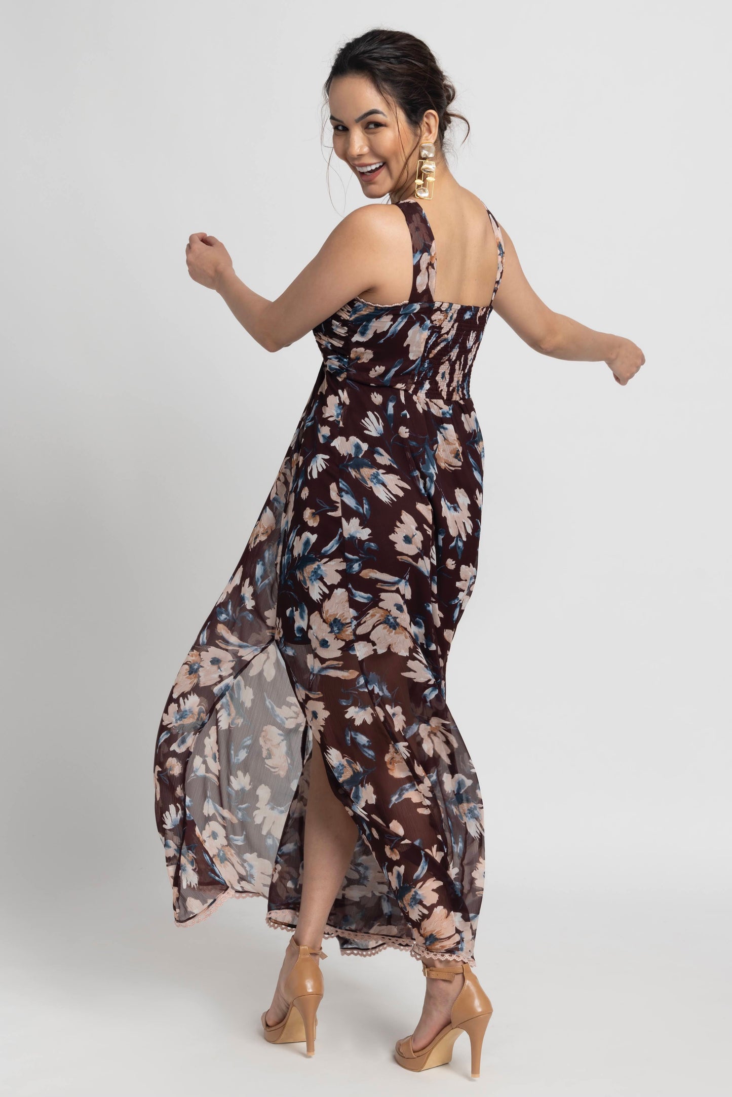 Russet Bloom Maxi Dress