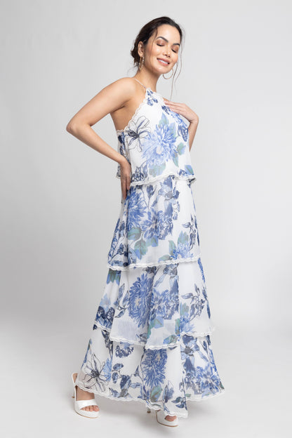 Serene Floral Layered Maxi Dress