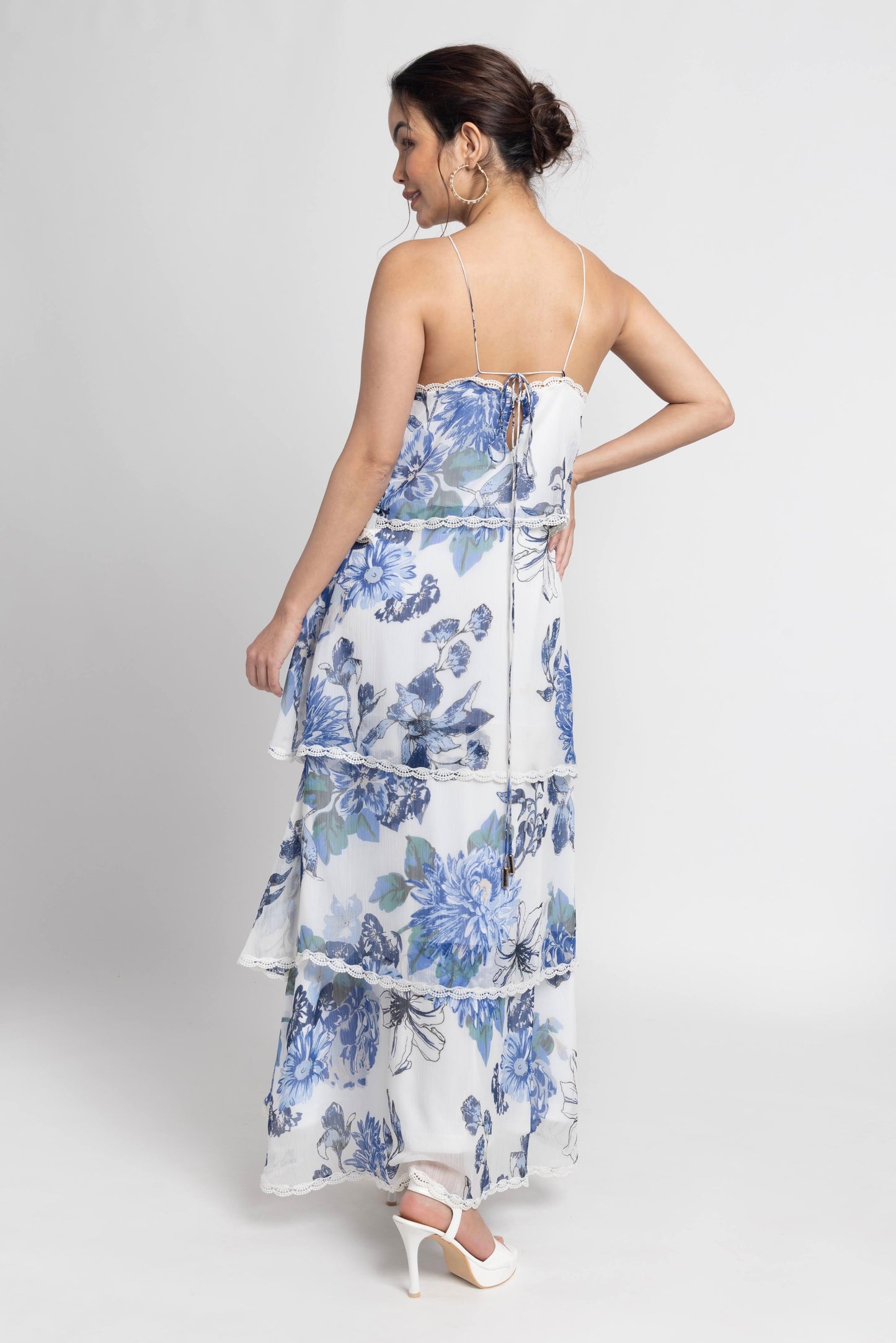 Serene Floral Layered Maxi Dress