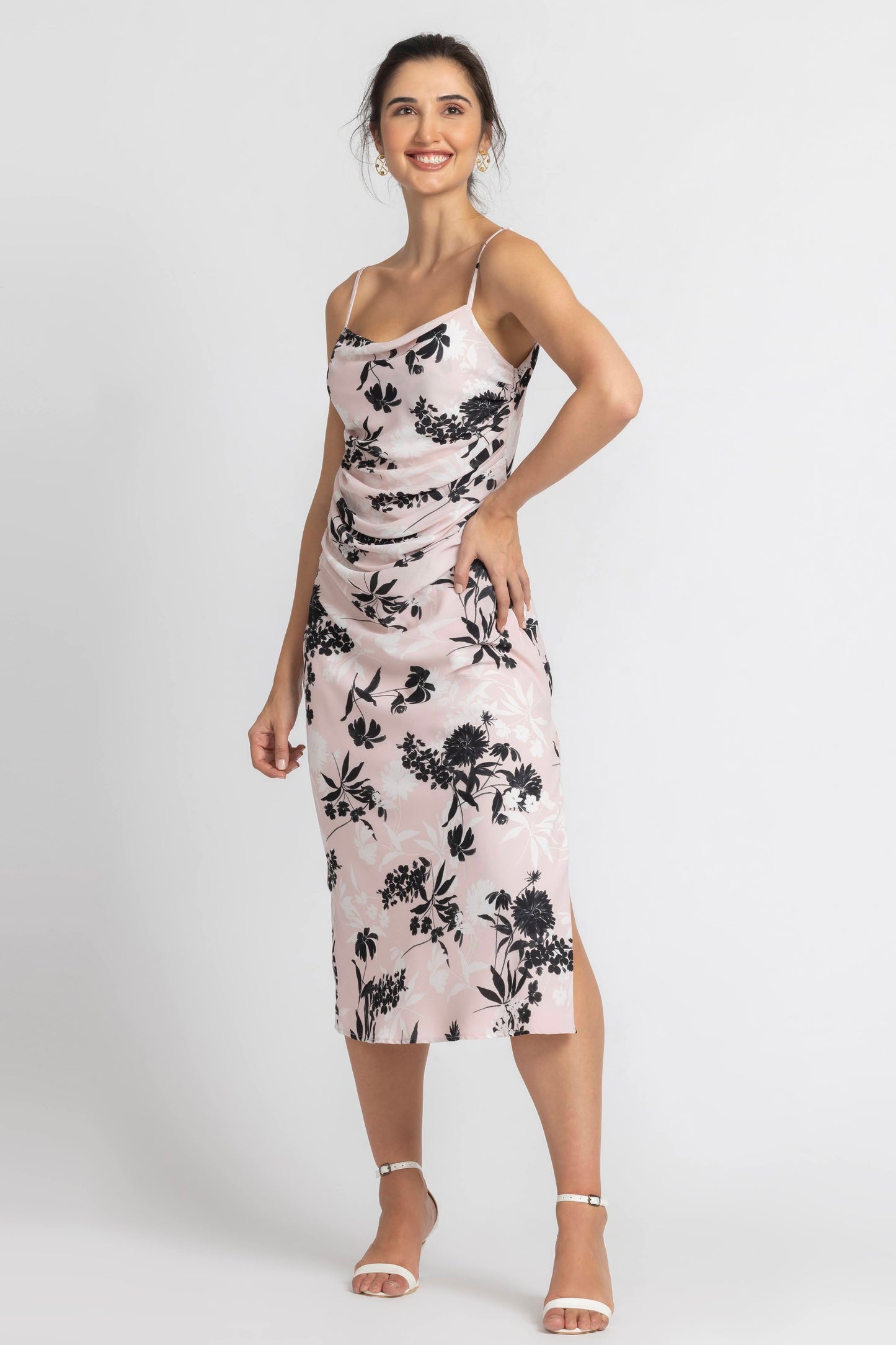 Blushing Petal Midi Dress