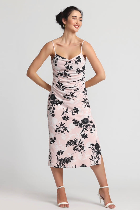 Blushing Petal Midi Dress