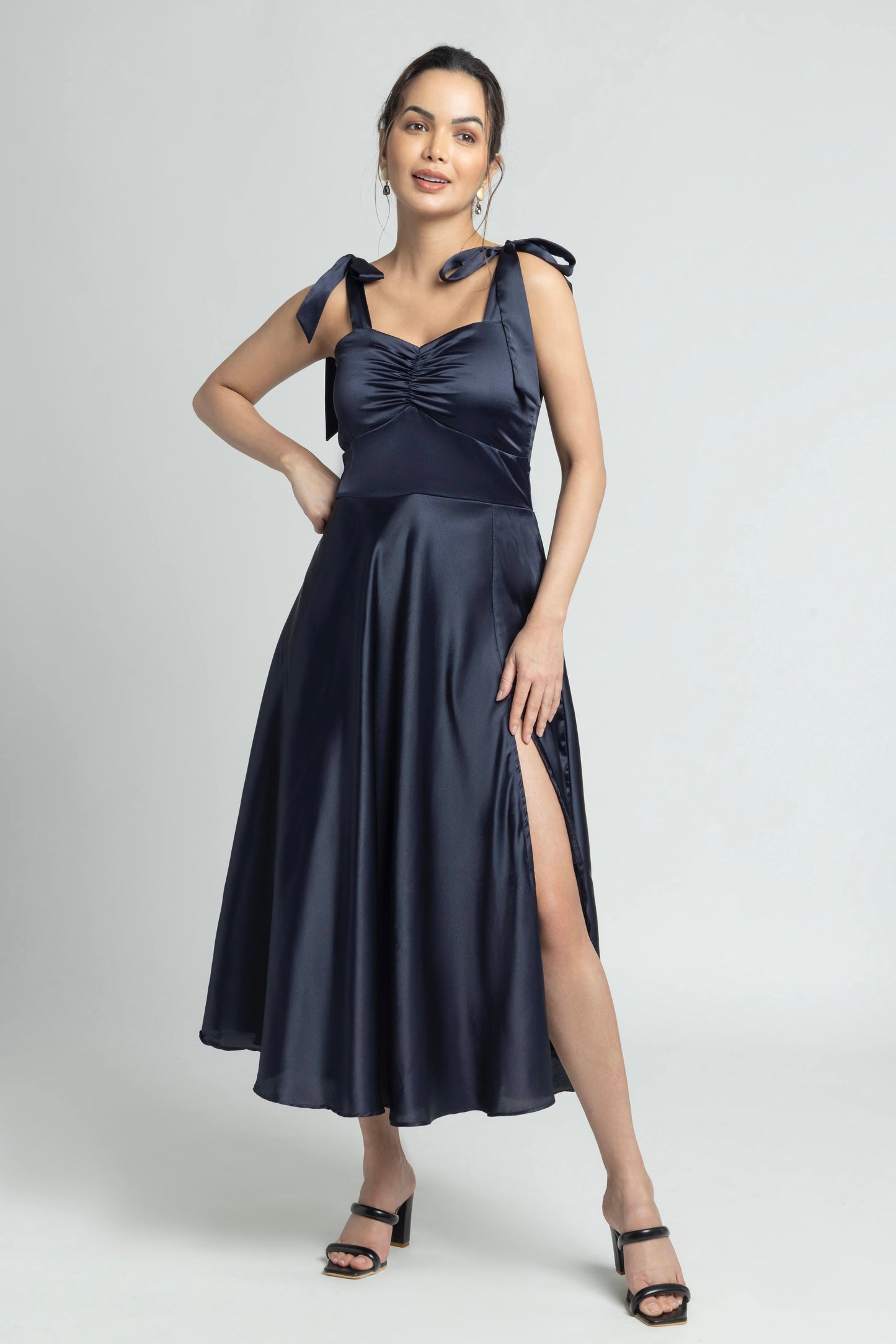 Navy Nights Sweetheart Midi Dress