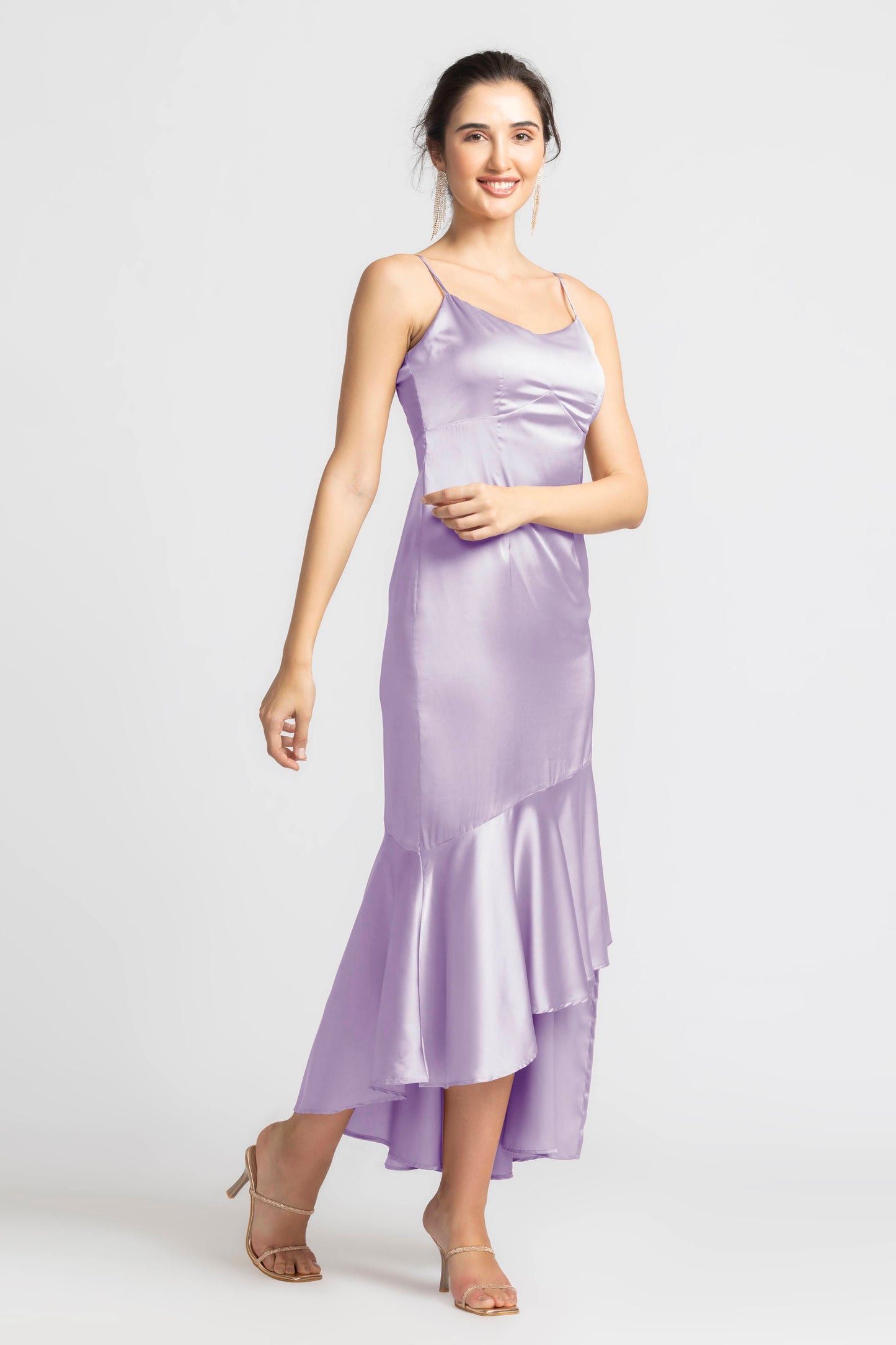 Lavender Elegance Flair Maxi Dress