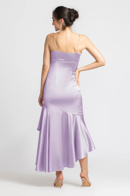 Lavender Elegance Flair Maxi Dress