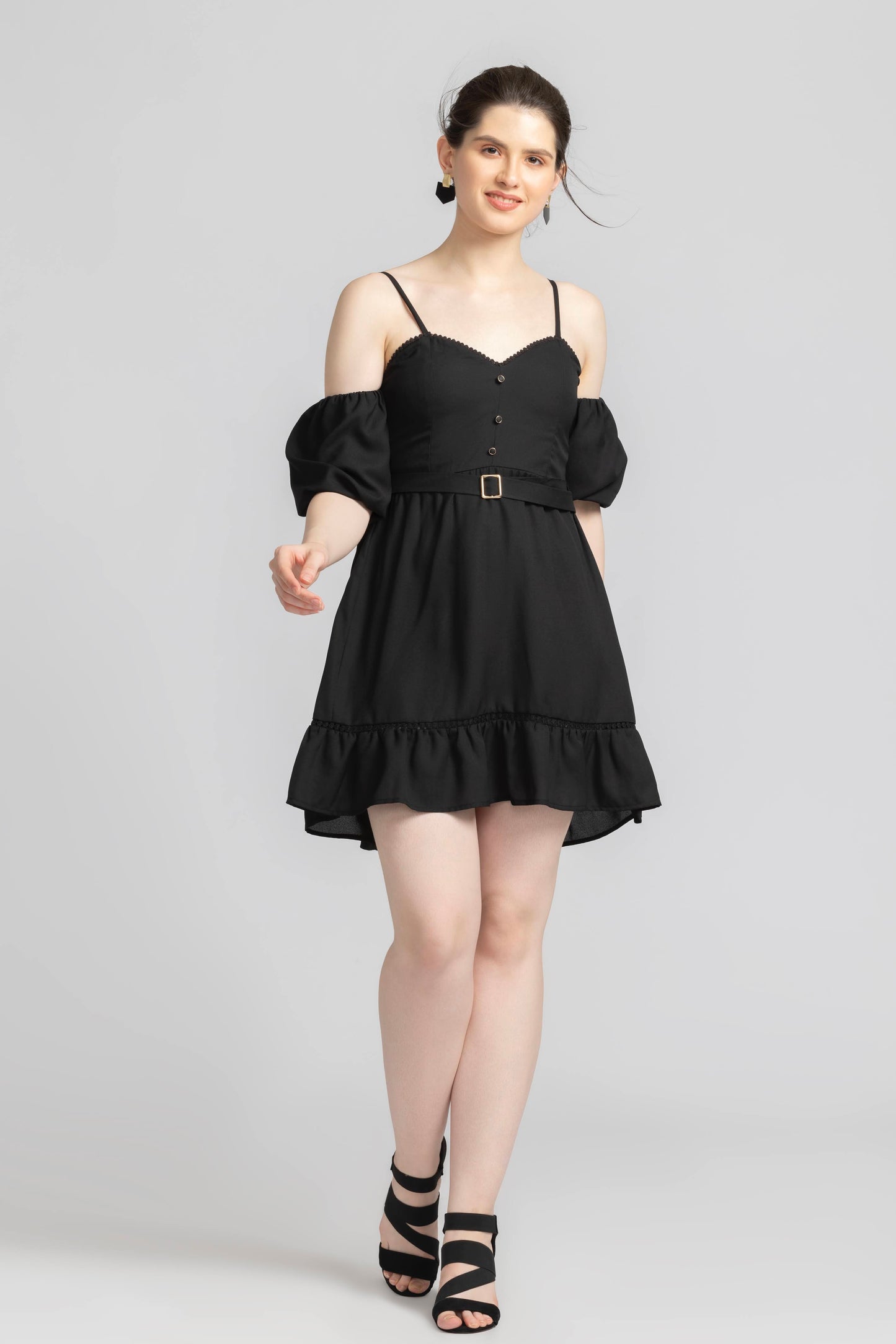 Midnight Black Chic Mini Dress