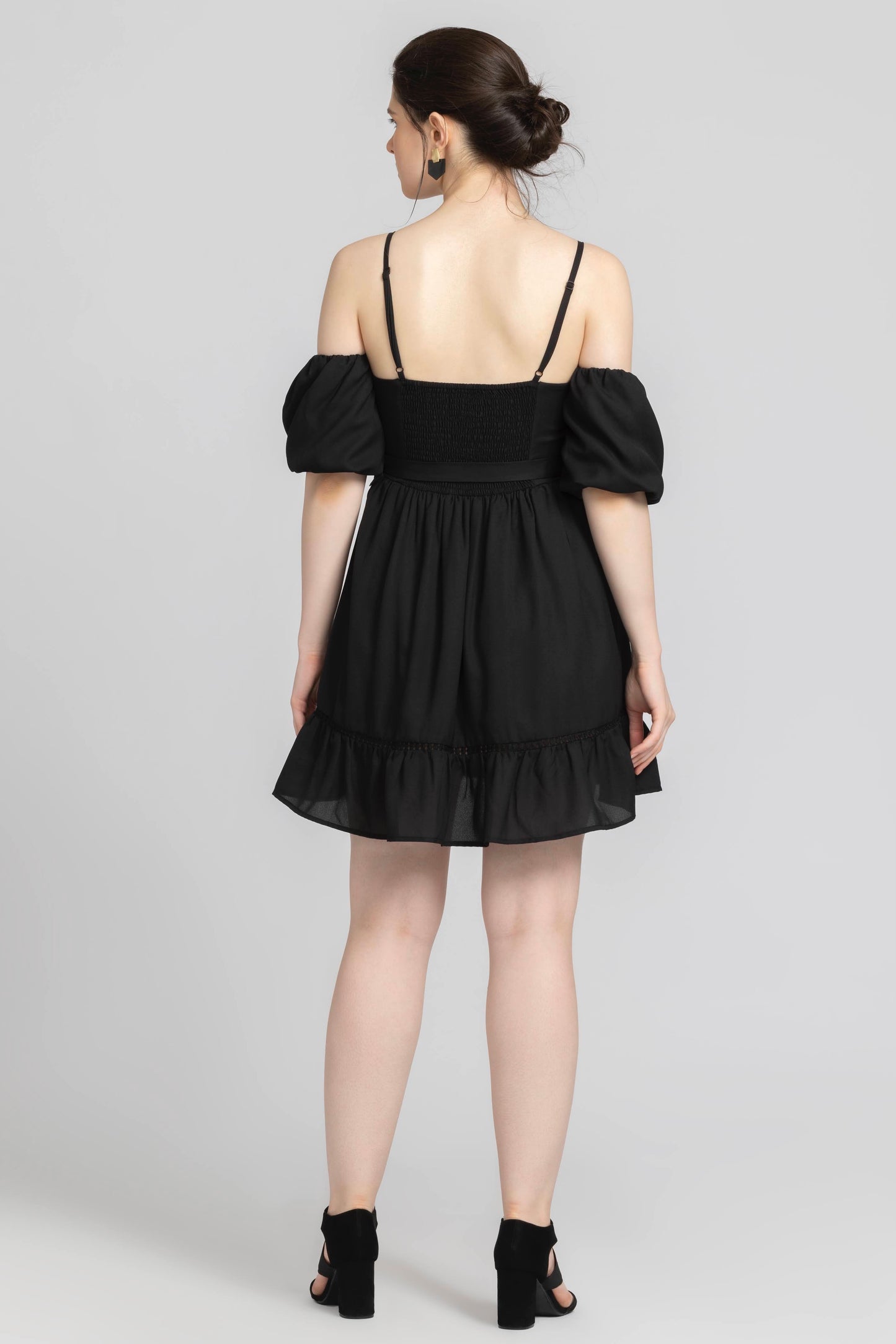 Midnight Black Chic Mini Dress