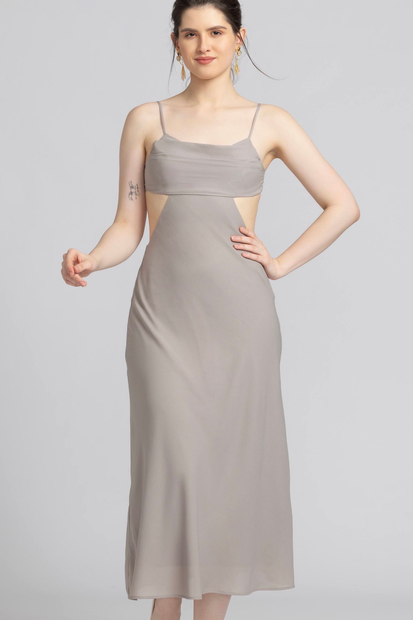 Ethereal Grey Midi Dress