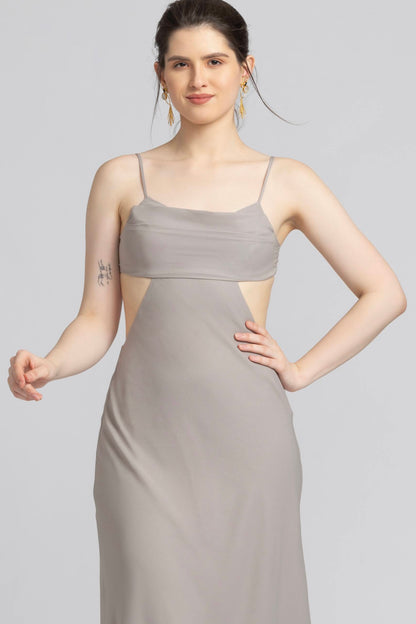 Ethereal Grey Midi Dress