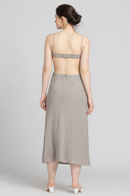 Ethereal Grey Midi Dress