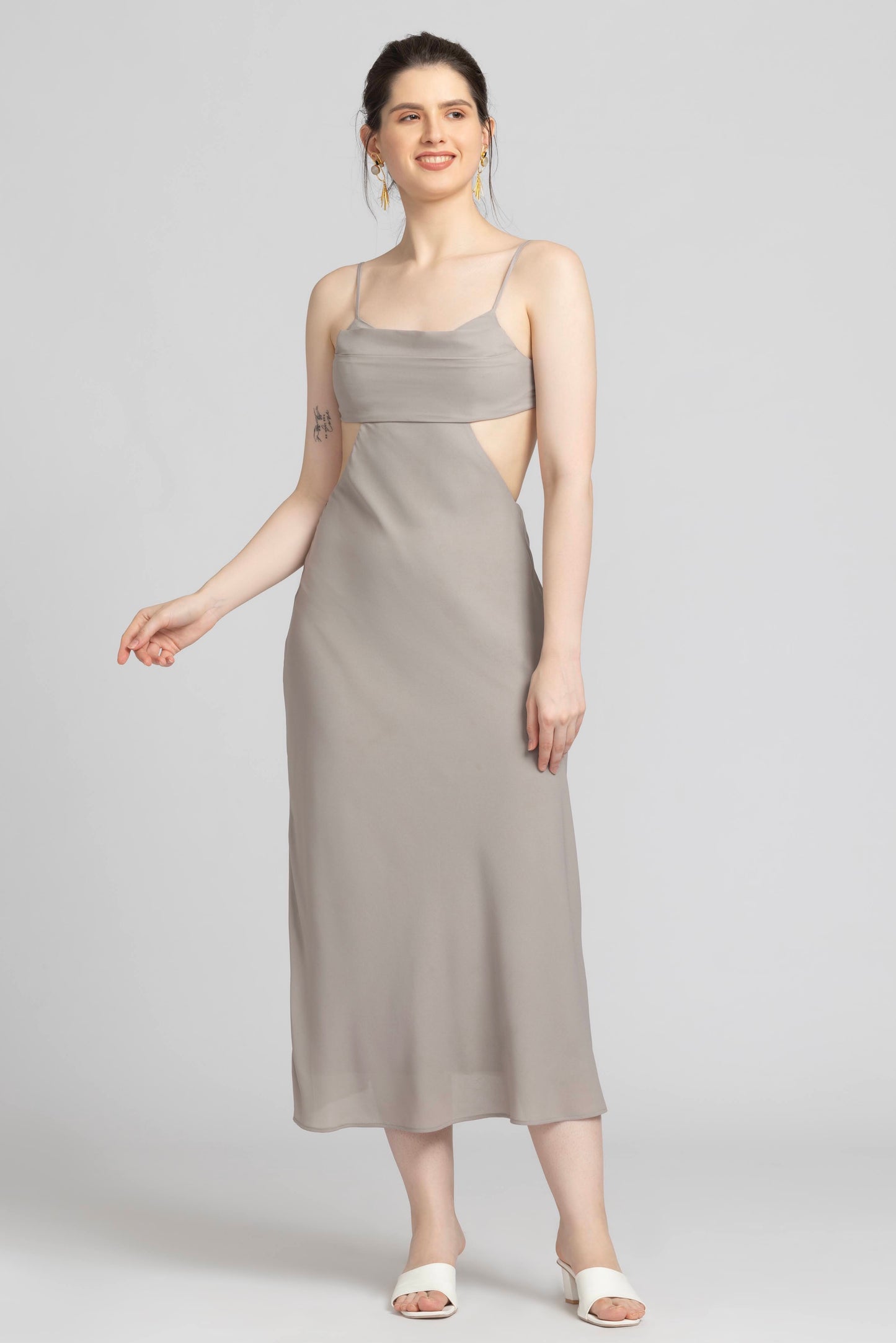 Ethereal Grey Midi Dress