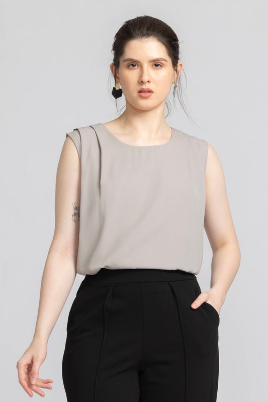 Ethereal Grey Sleeveless Top