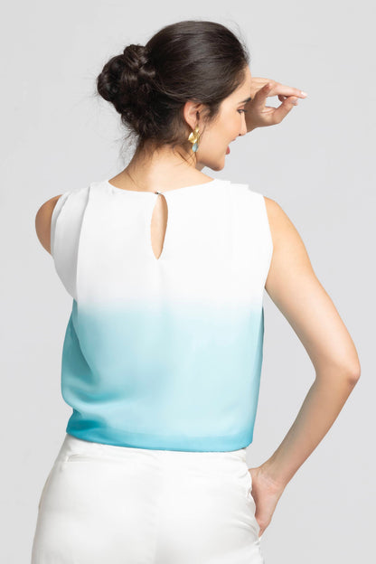 Whispering Blue Ombre Top