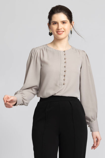 Ethereal Grey Elegance Top