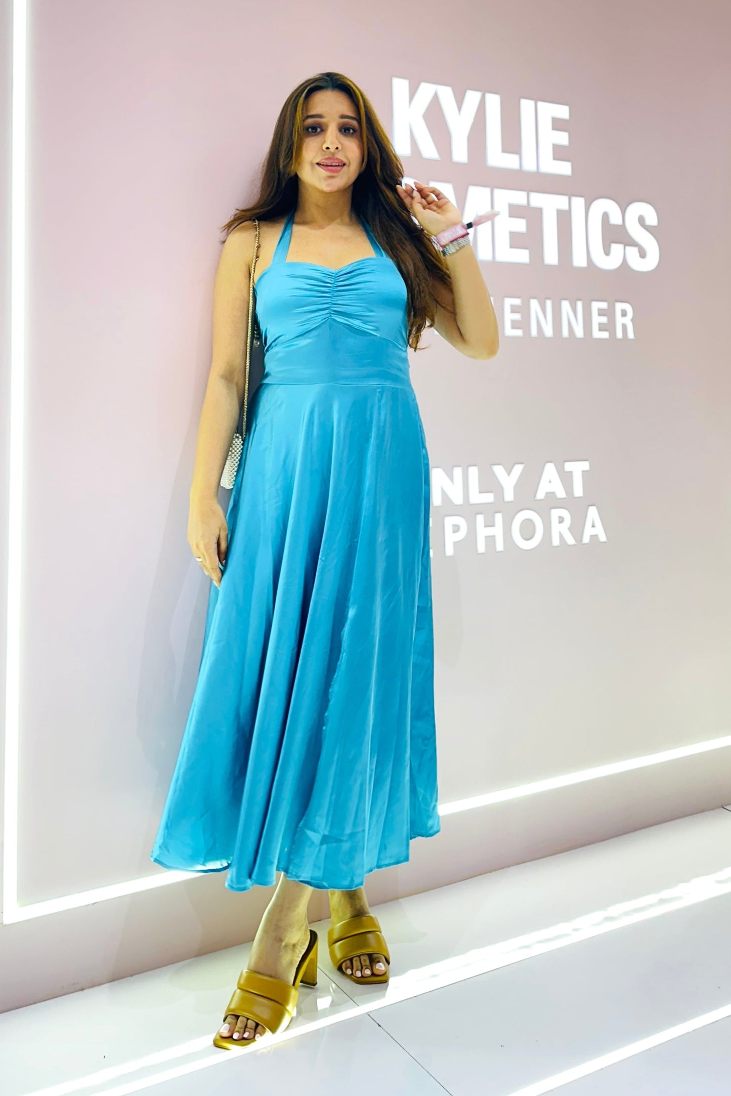 Turquoise Blue Sweetheart Midi Dress