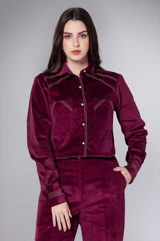 Bordeaux Corduroy Shirt