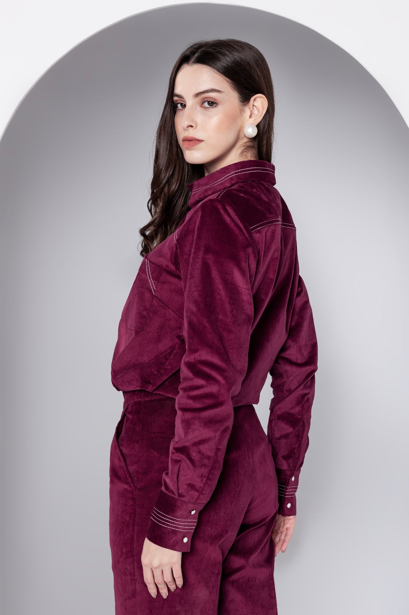 Bordeaux Corduroy Shirt