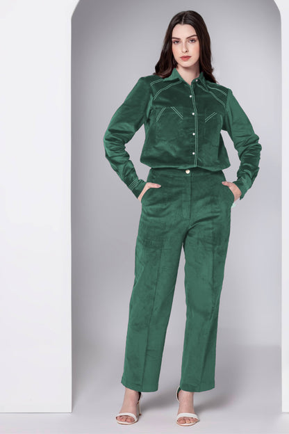 Emerald Charm Corduroy Co-ord Set