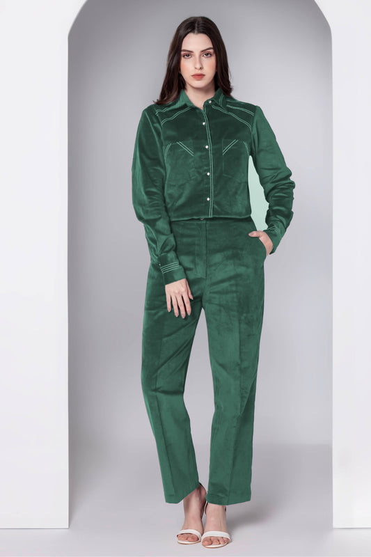 Emerald Charm Corduroy Co-ord Set