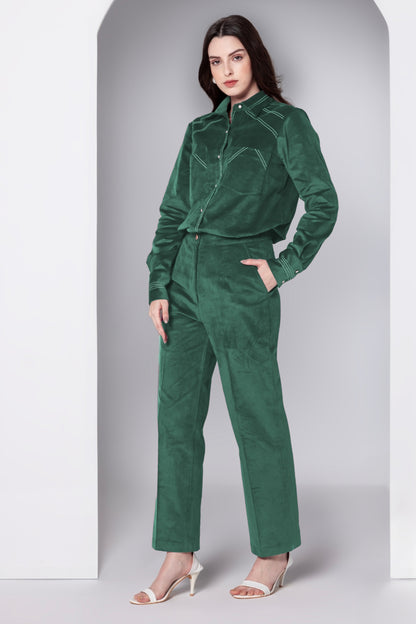 Emerald Charm Corduroy Co-ord Set