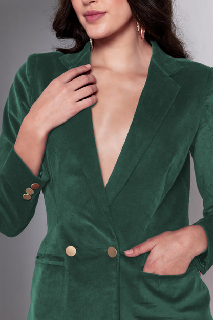 Emerald Charm Corduroy Blazer Set