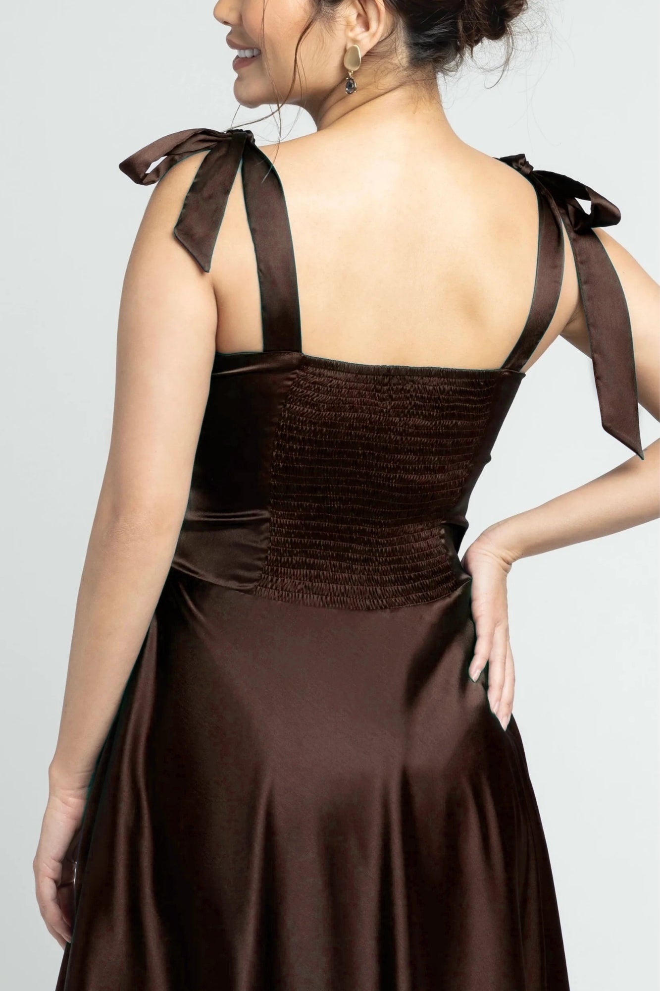 Choco Lustre Sweetheart Midi Dress