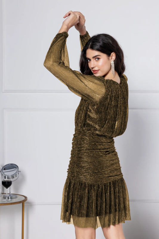 Golden Amber Mini Dress