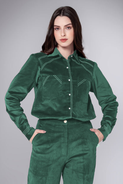 Emerald Charm Corduroy Shirt