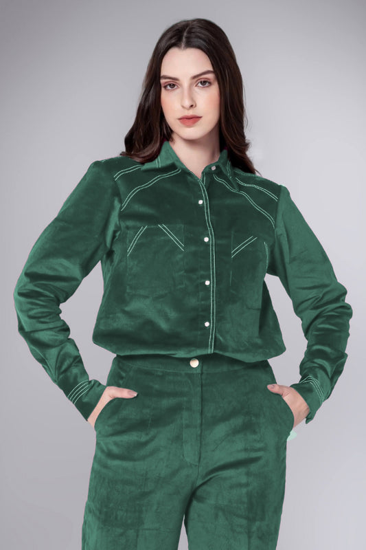 Emerald Charm Corduroy Shirt