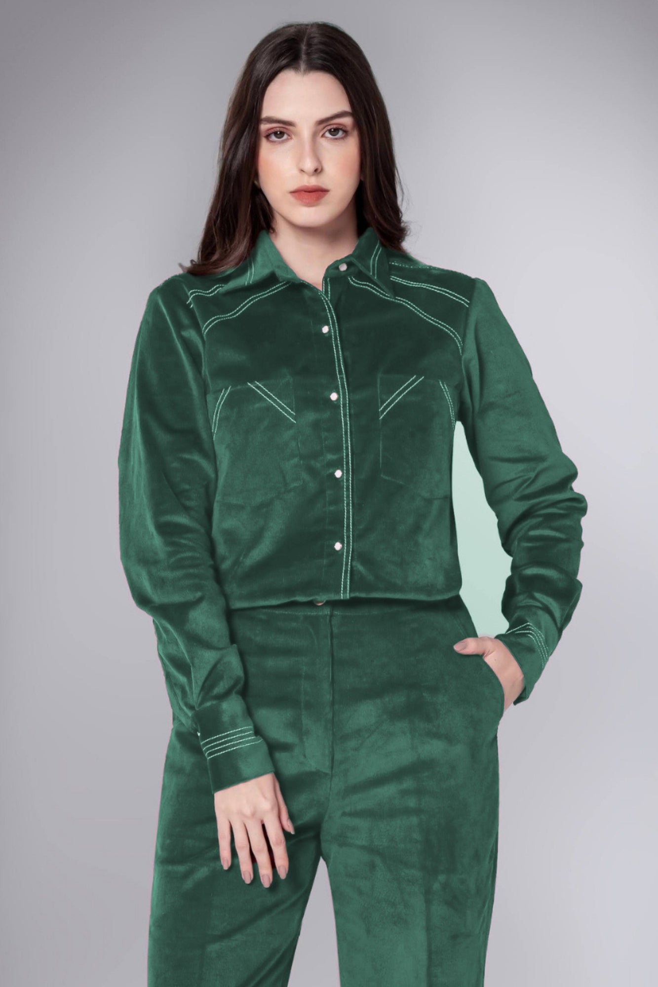 Emerald Charm Corduroy Shirt