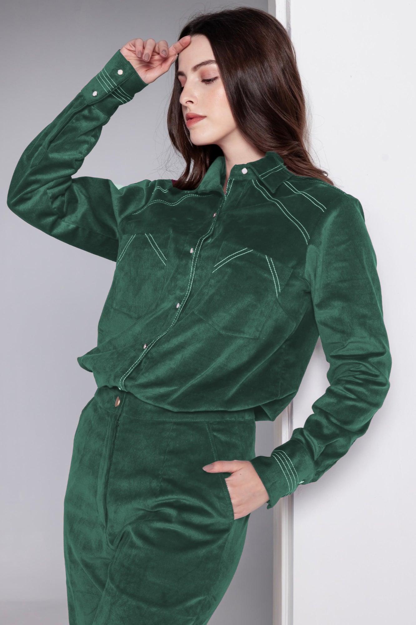 Emerald Charm Corduroy Shirt