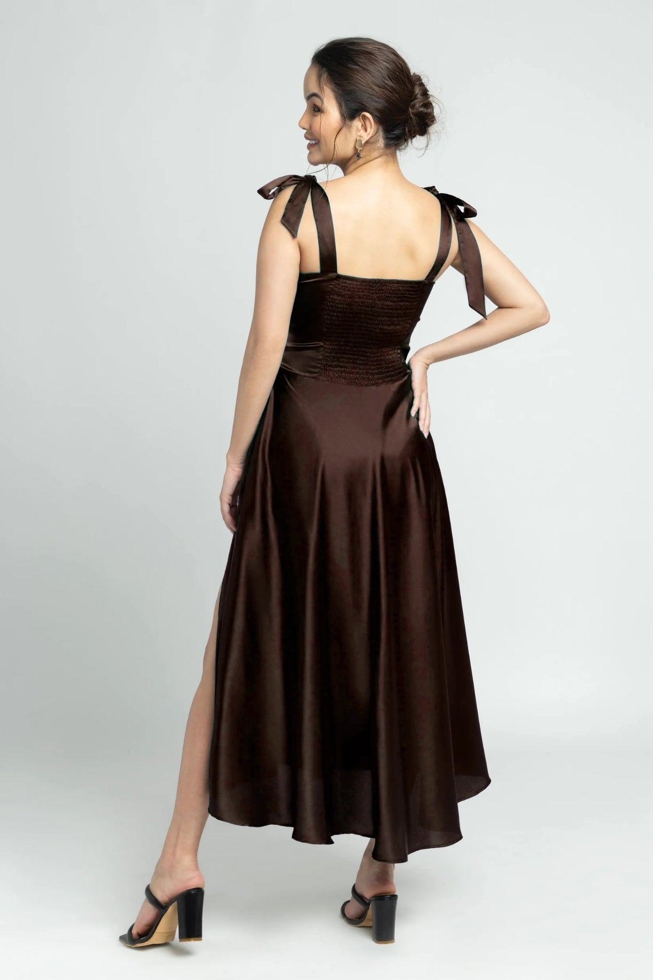 Choco Lustre Sweetheart Midi Dress