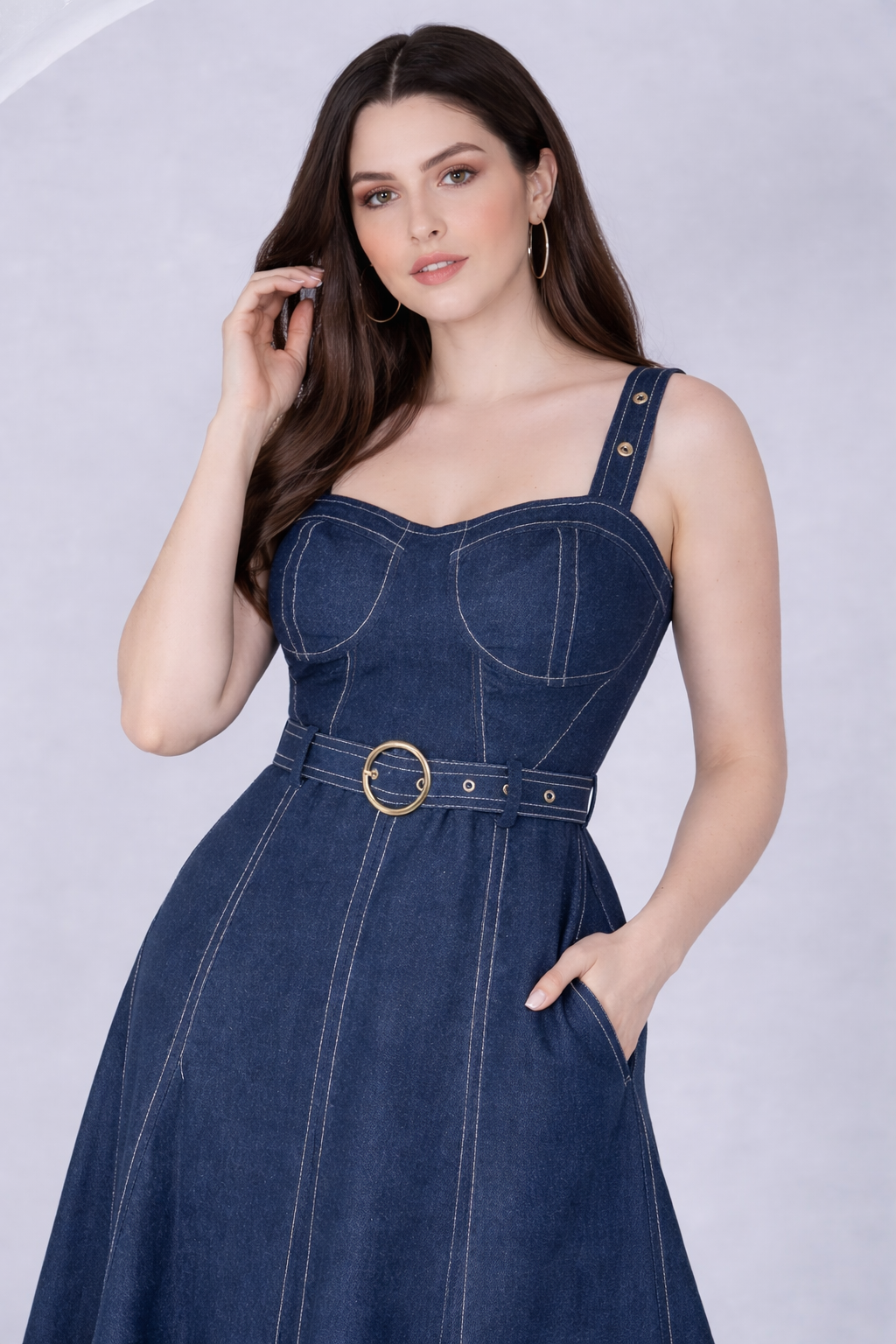 Denim Belle Midi Dress