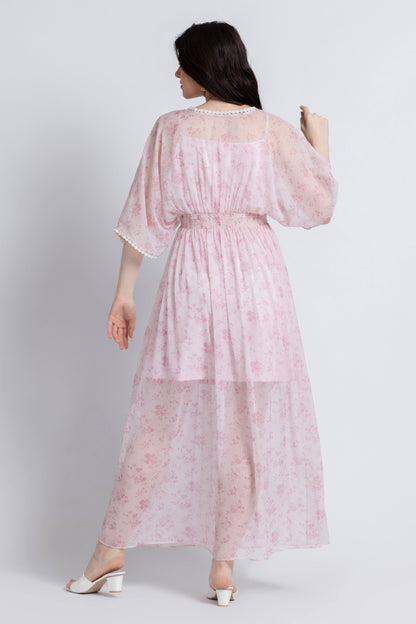 Serene Rosette V Maxi Dress