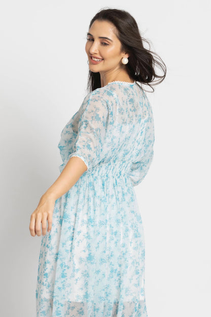 Azure Breeze Flowy Maxi Dress