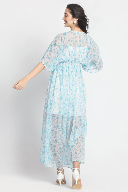 Azure Breeze Flowy Maxi Dress