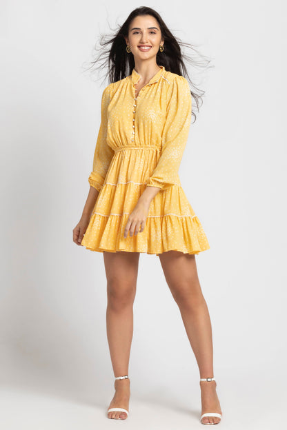 Sunlit Marigold Mini Dress