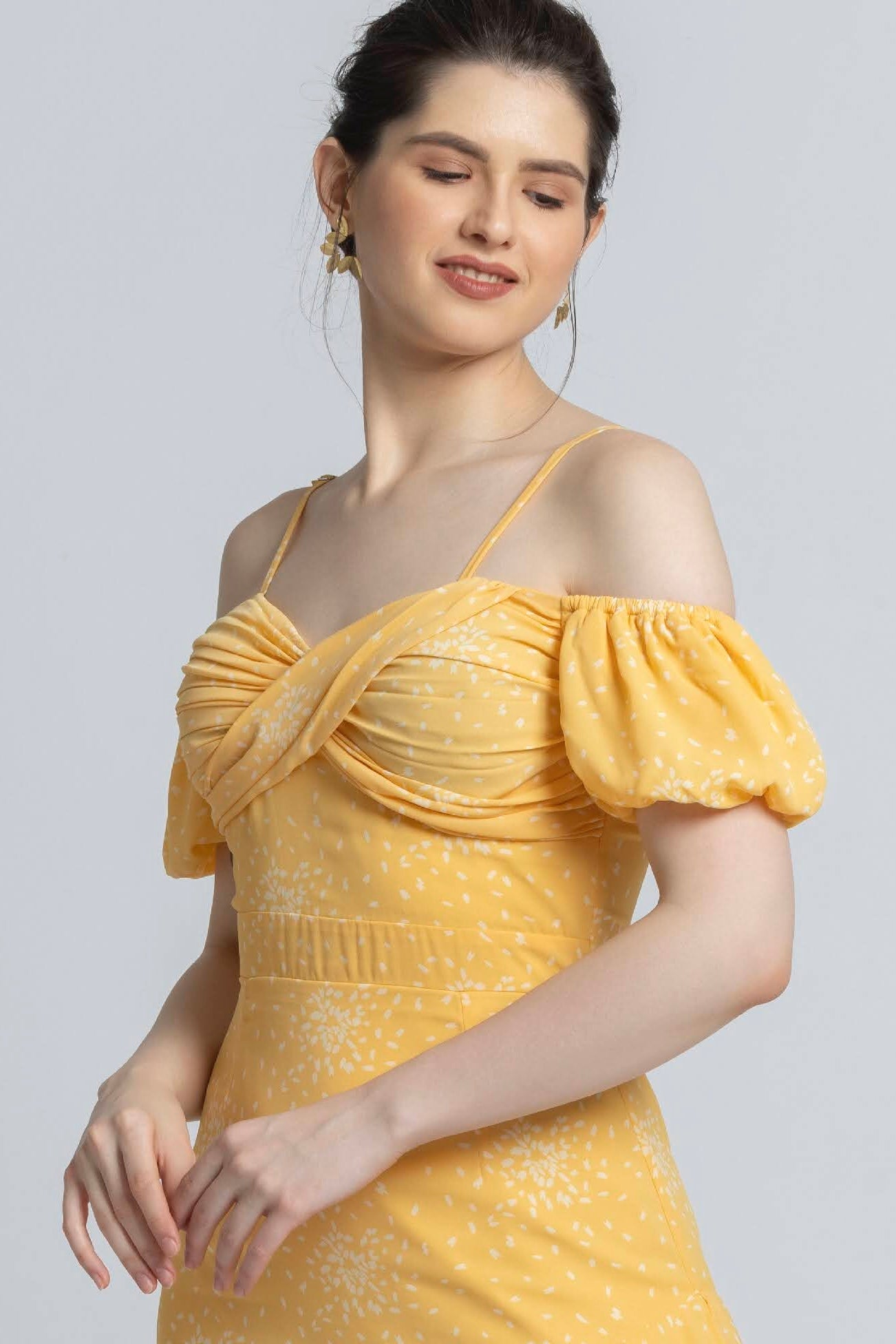 Sunlit Marigold Midi Dress