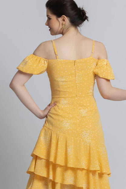 Sunlit Marigold Midi Dress