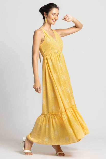 Sunlit Marigold Maxi Dress