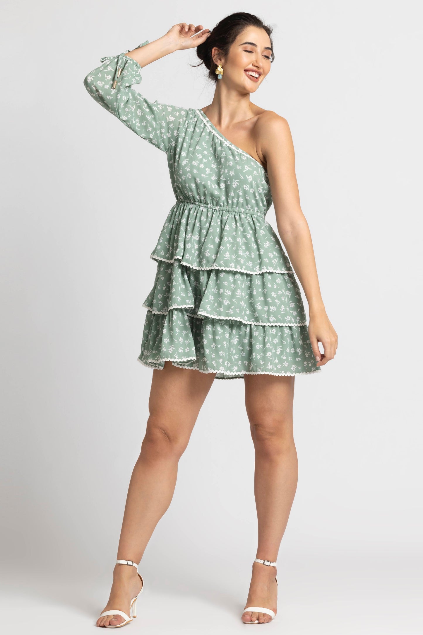 Tranquil Garden Asym Mini Dress