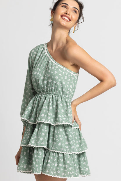 Tranquil Garden Asym Mini Dress