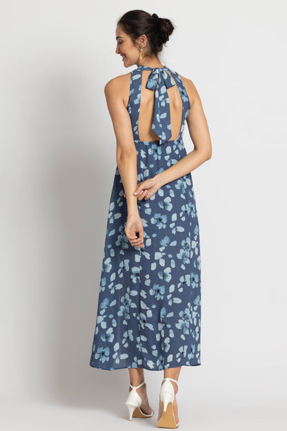 Floral Waterfall Halterneck Maxi Dress